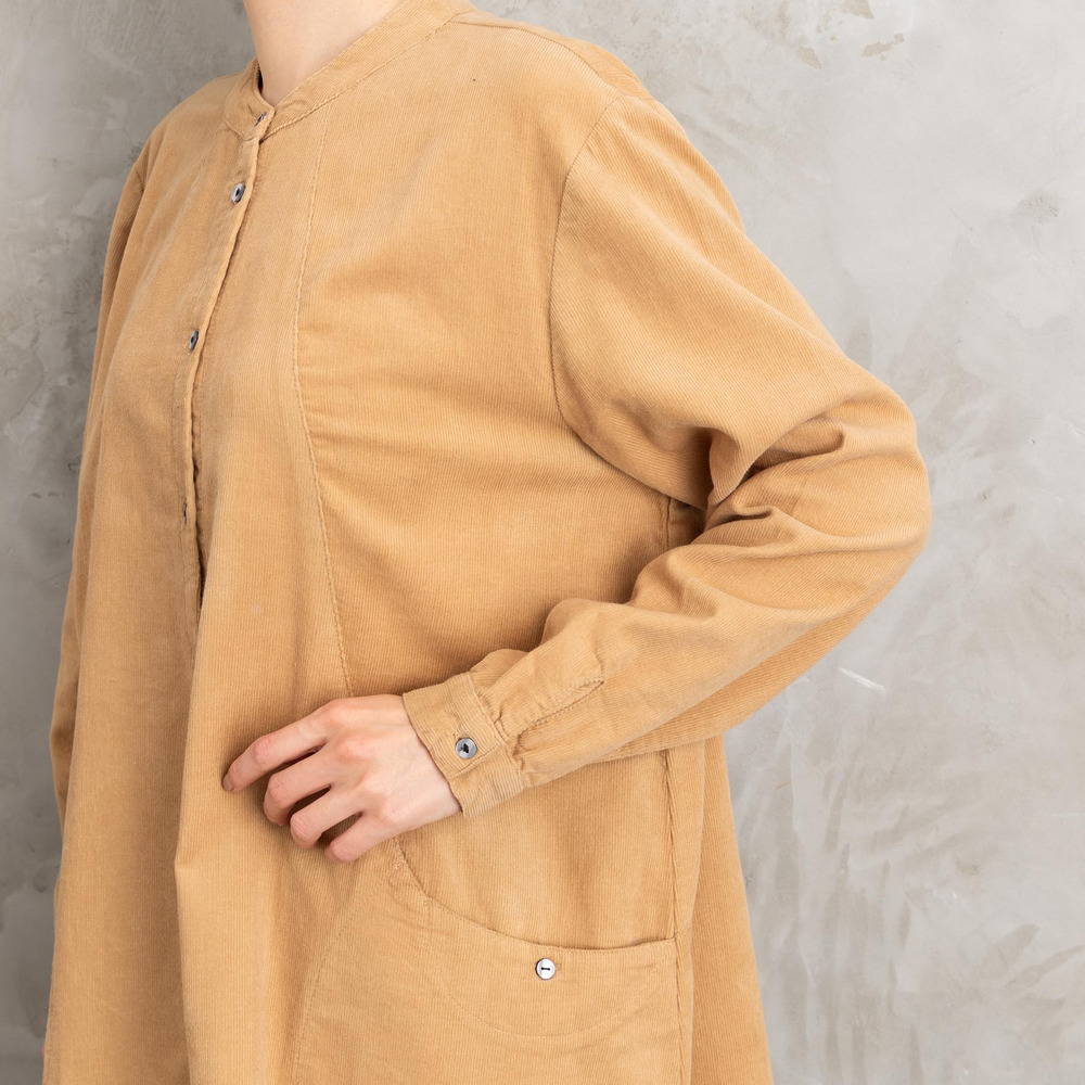 INDESIGN コーデュロイバンドカラーシャツ12