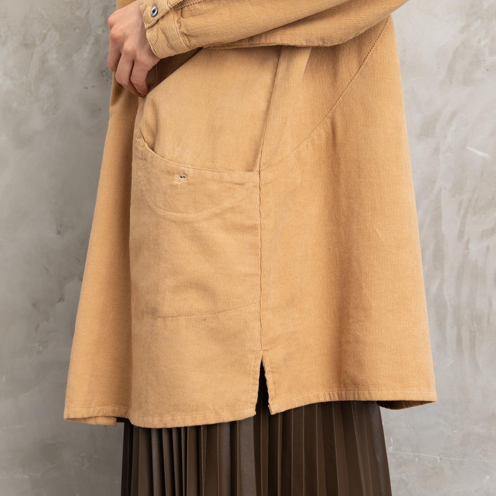 INDESIGN コーデュロイバンドカラーシャツ14