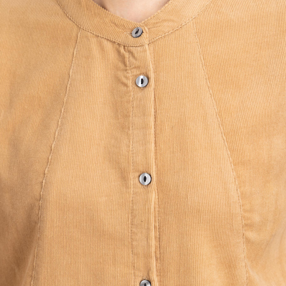 INDESIGN コーデュロイバンドカラーシャツ15