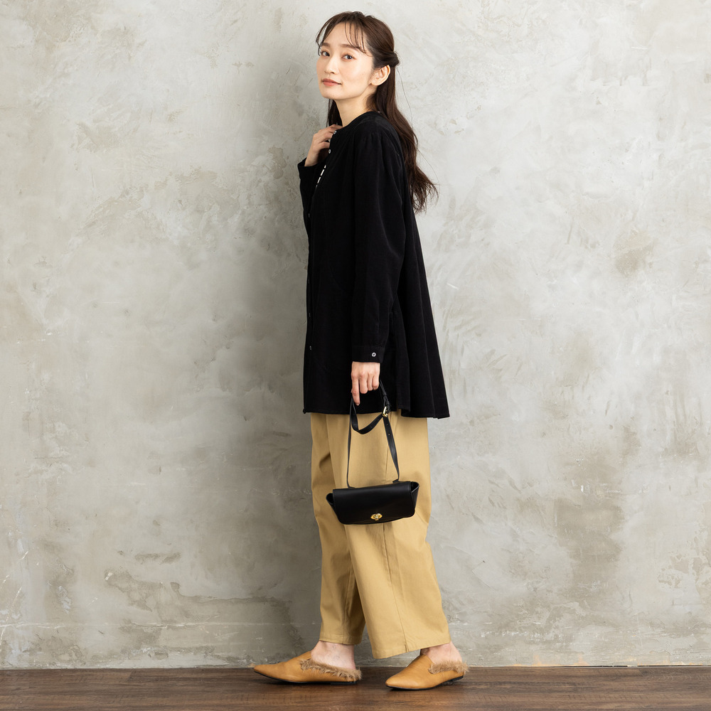 INDESIGN コーデュロイバンドカラーシャツ4