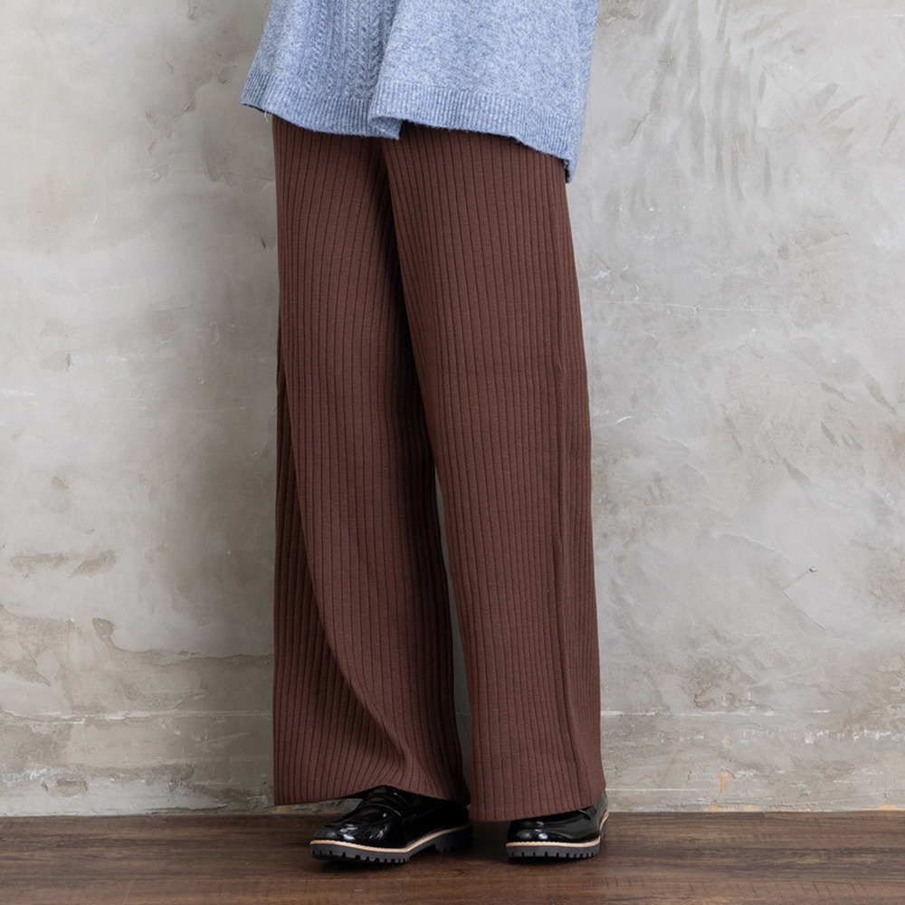 FONTLAB リブニットセミワイドパンツ1