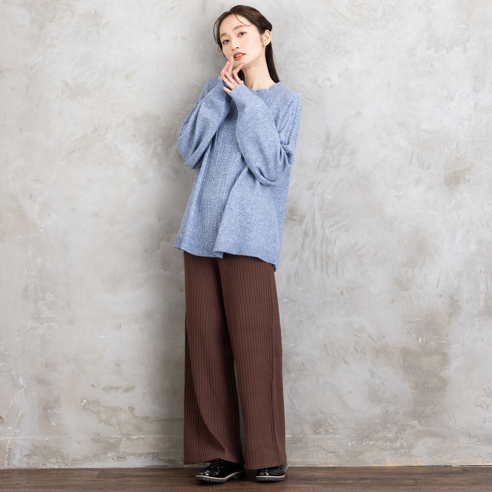 FONTLAB リブニットセミワイドパンツ6