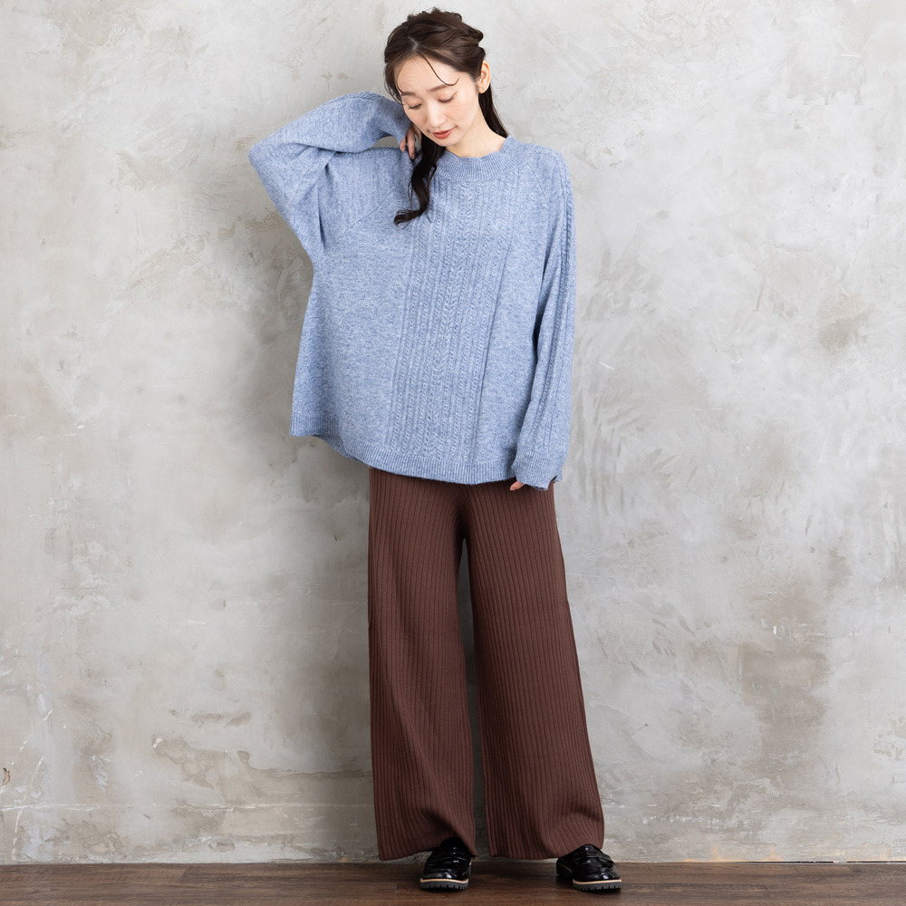 FONTLAB リブニットセミワイドパンツ7