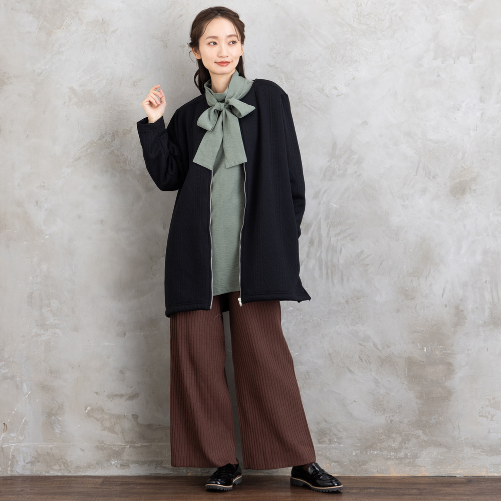 FONTLAB リブニットセミワイドパンツ8