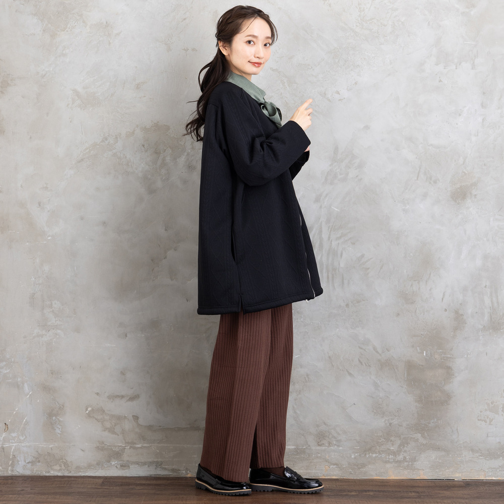 FONTLAB リブニットセミワイドパンツ9