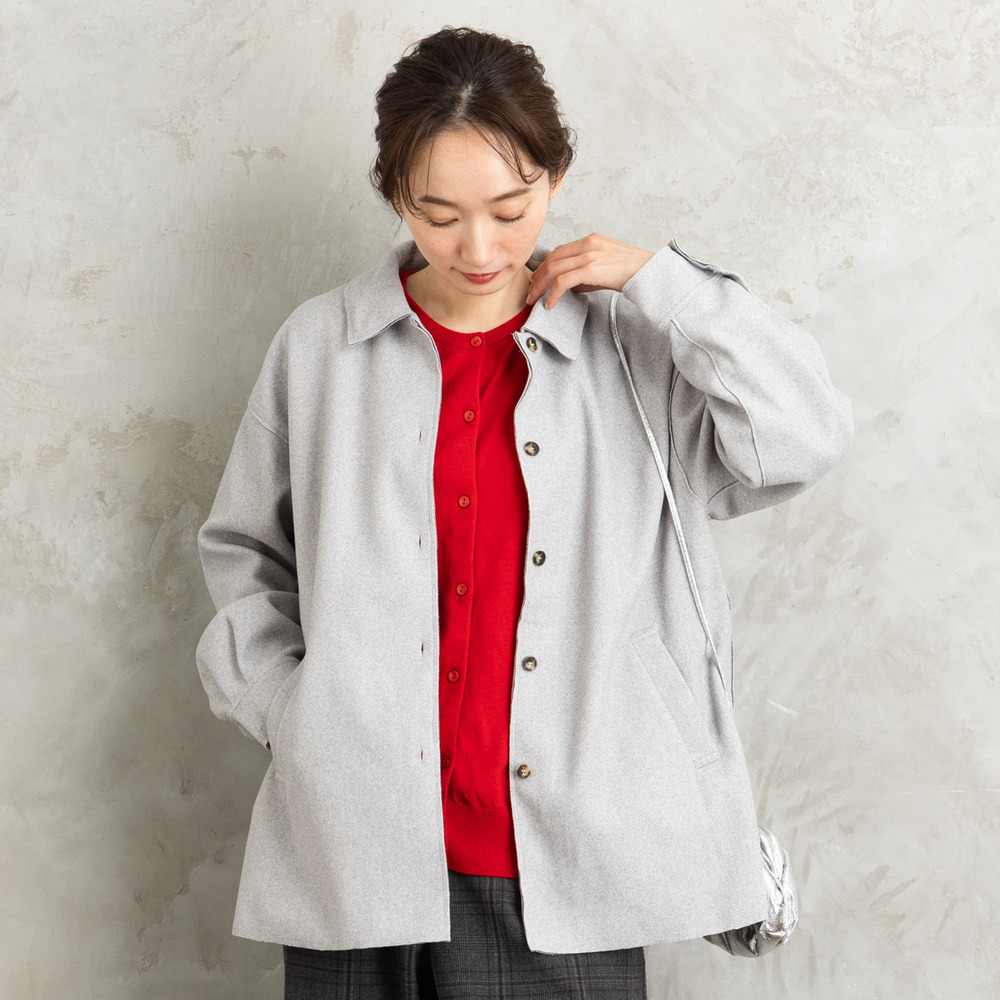 21号(6L~) FONTLAB ライトメルトンシャツジャケット1