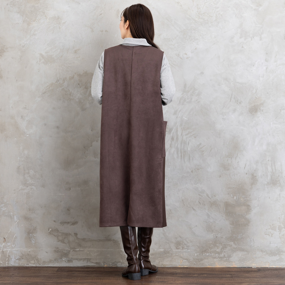 21号(6L~) FONTLAB マシュマロスウェードVネックジャンパースカート12