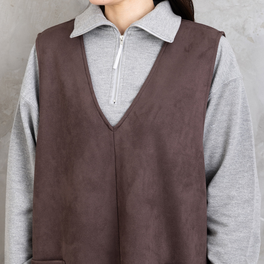 21号(6L~) FONTLAB マシュマロスウェードVネックジャンパースカート15