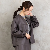 21号(6L～) FONTLAB マシュマロレザーライクブルゾン