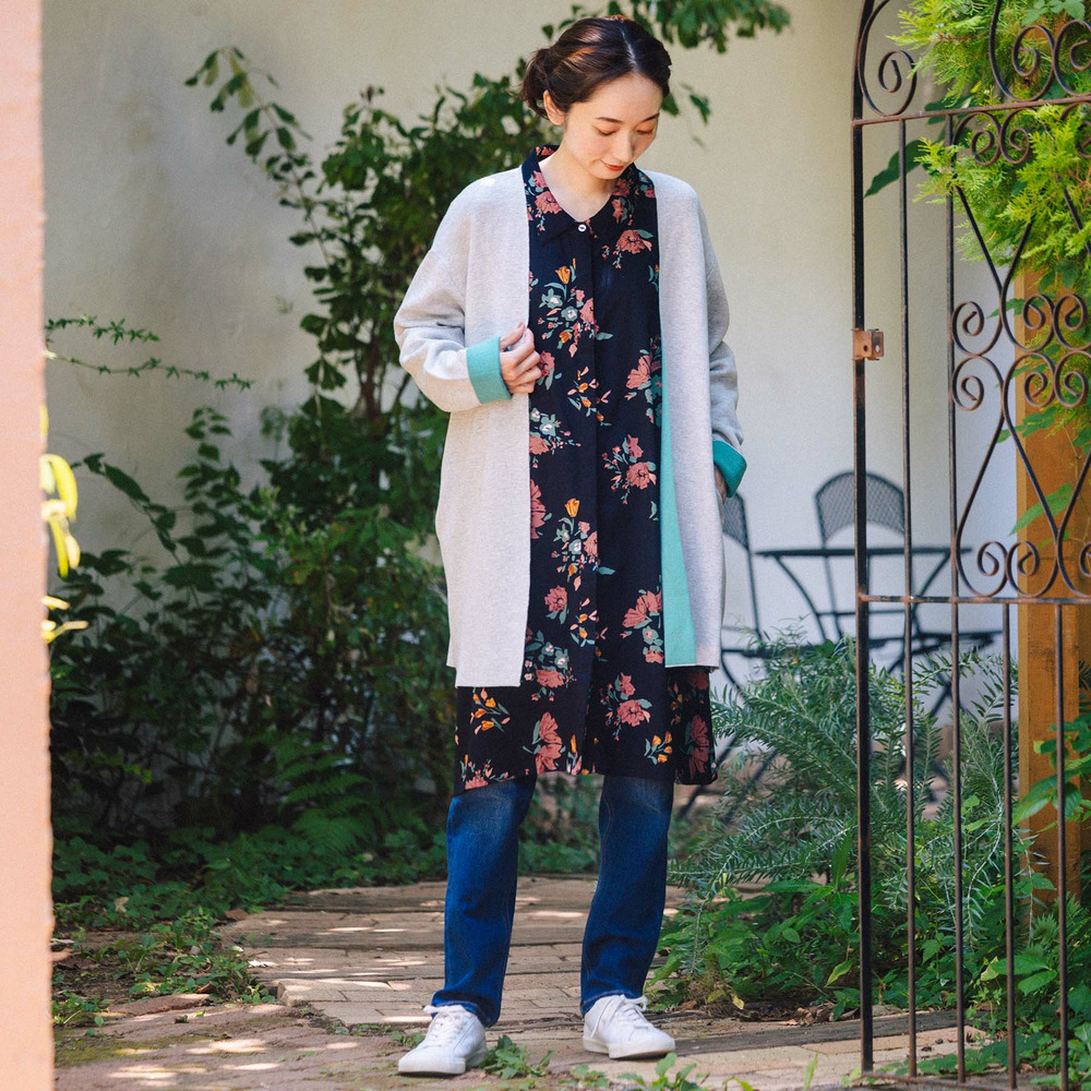 21号(6L~) FONTLAB Wフェイス配色コーディガン2