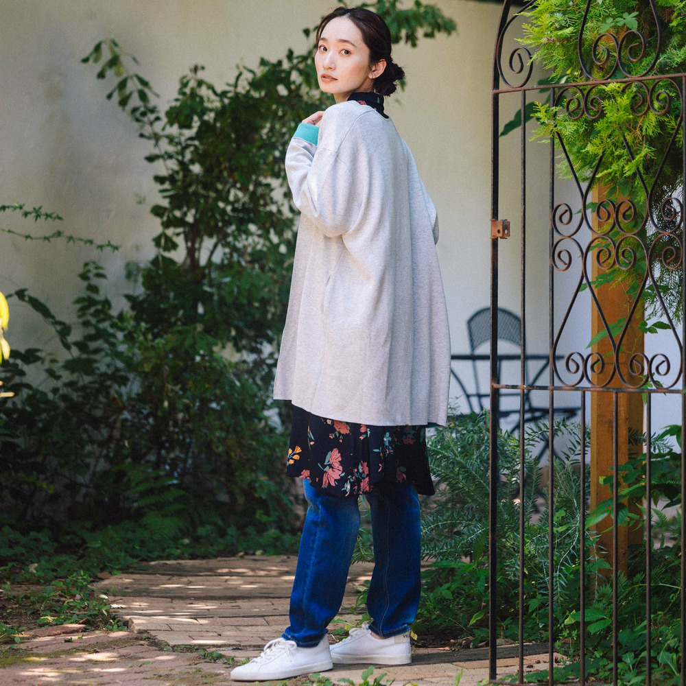 21号(6L~) FONTLAB Wフェイス配色コーディガン4