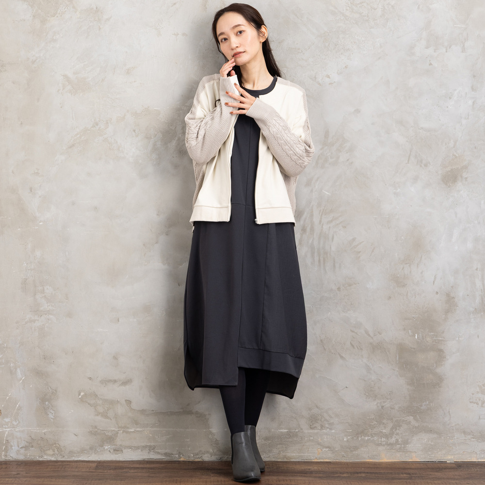 21号(6L~) FONTLAB 異素材コンビアシメワンピース10