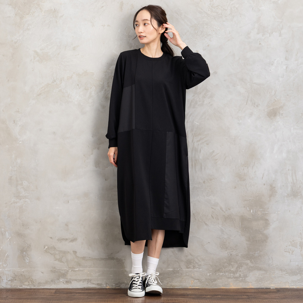 21号(6L~) FONTLAB 異素材コンビアシメワンピース13