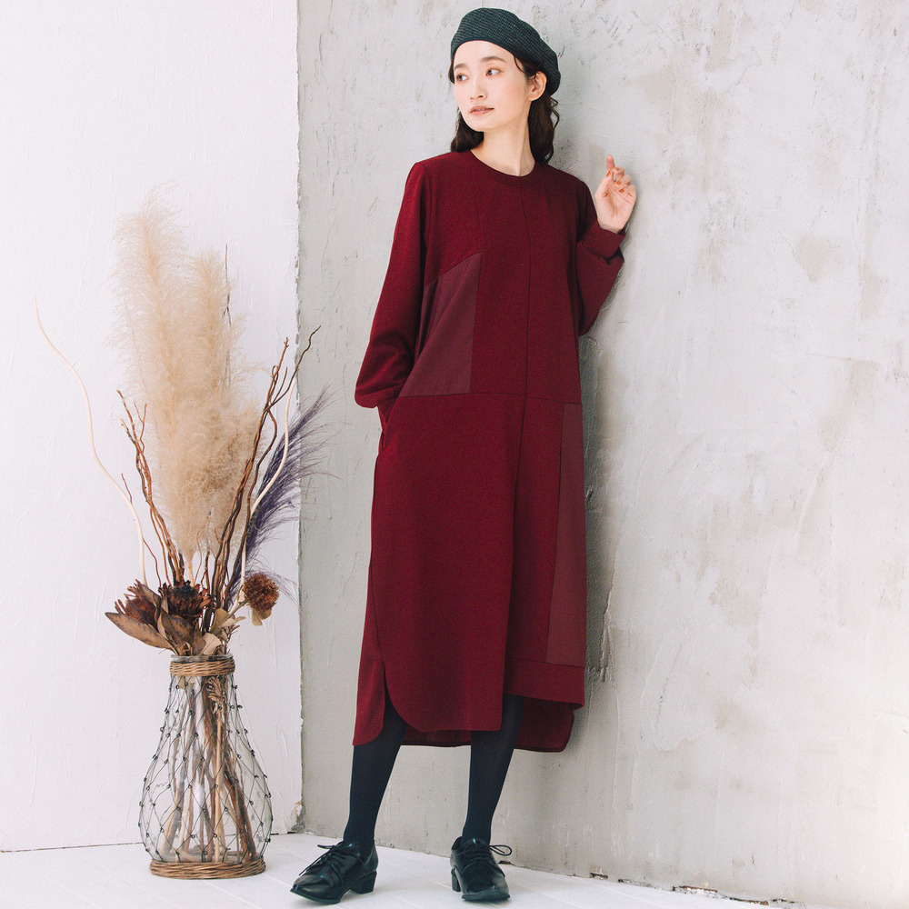 21号(6L~) FONTLAB 異素材コンビアシメワンピース2