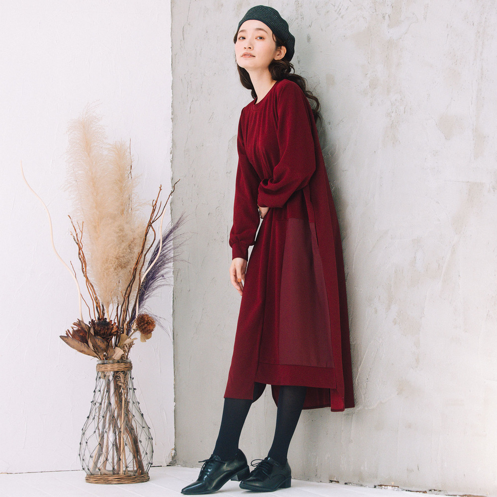 21号(6L~) FONTLAB 異素材コンビアシメワンピース3