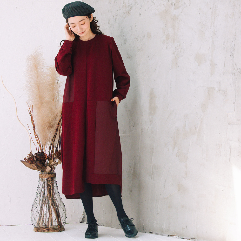 21号(6L~) FONTLAB 異素材コンビアシメワンピース5