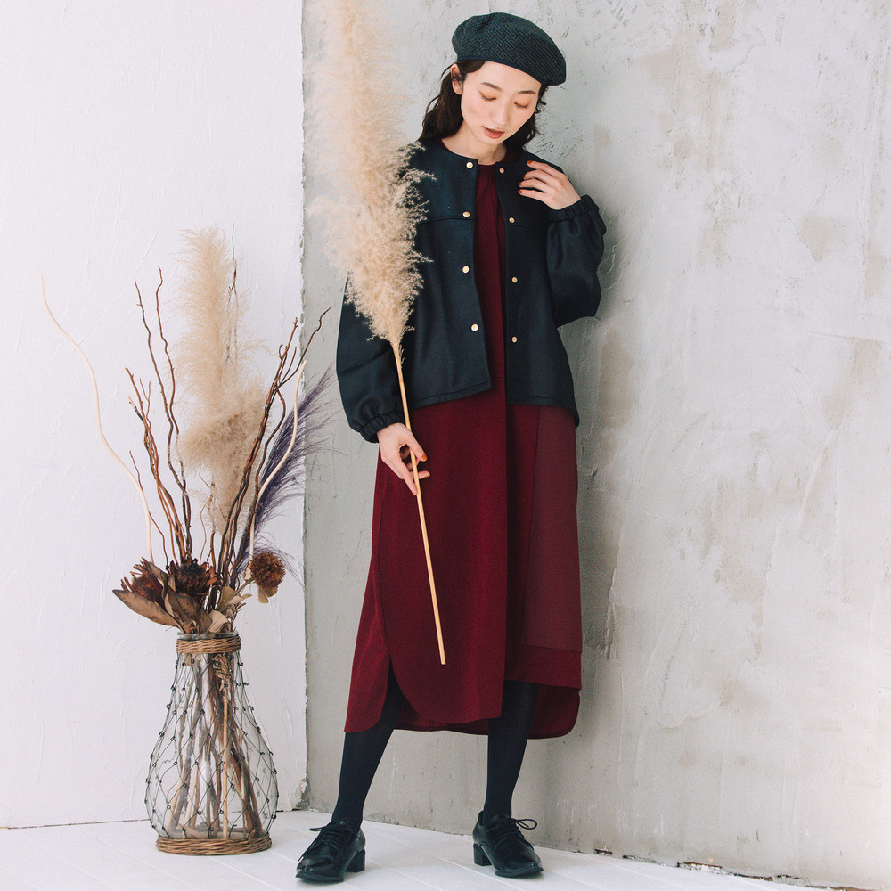 21号(6L~) FONTLAB 異素材コンビアシメワンピース7