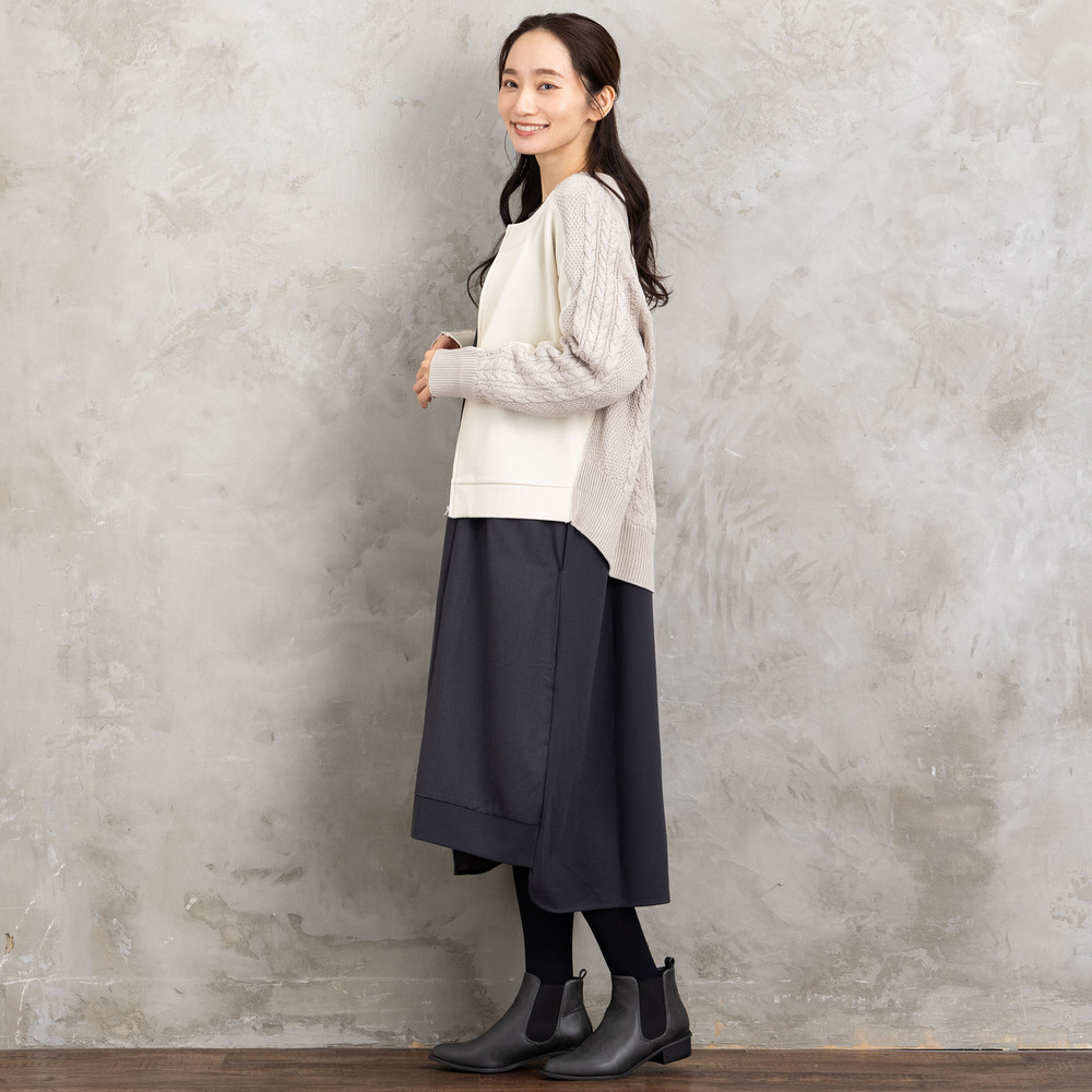 21号(6L~) FONTLAB 異素材コンビアシメワンピース9