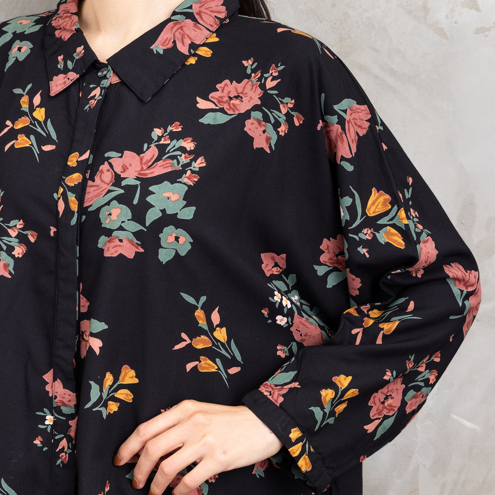 21号(6L~) INDESIGN フラワーブーケプリントシャツチュニック11