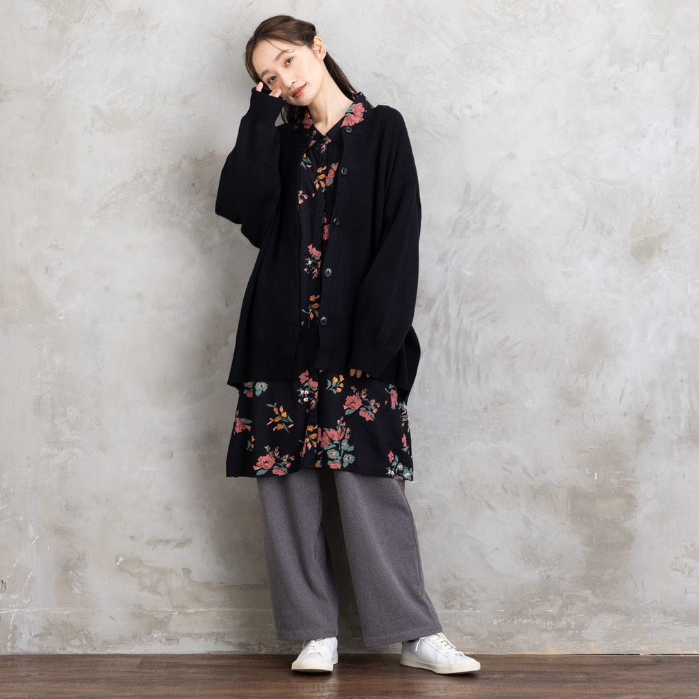 21号(6L~) INDESIGN フラワーブーケプリントシャツチュニック5
