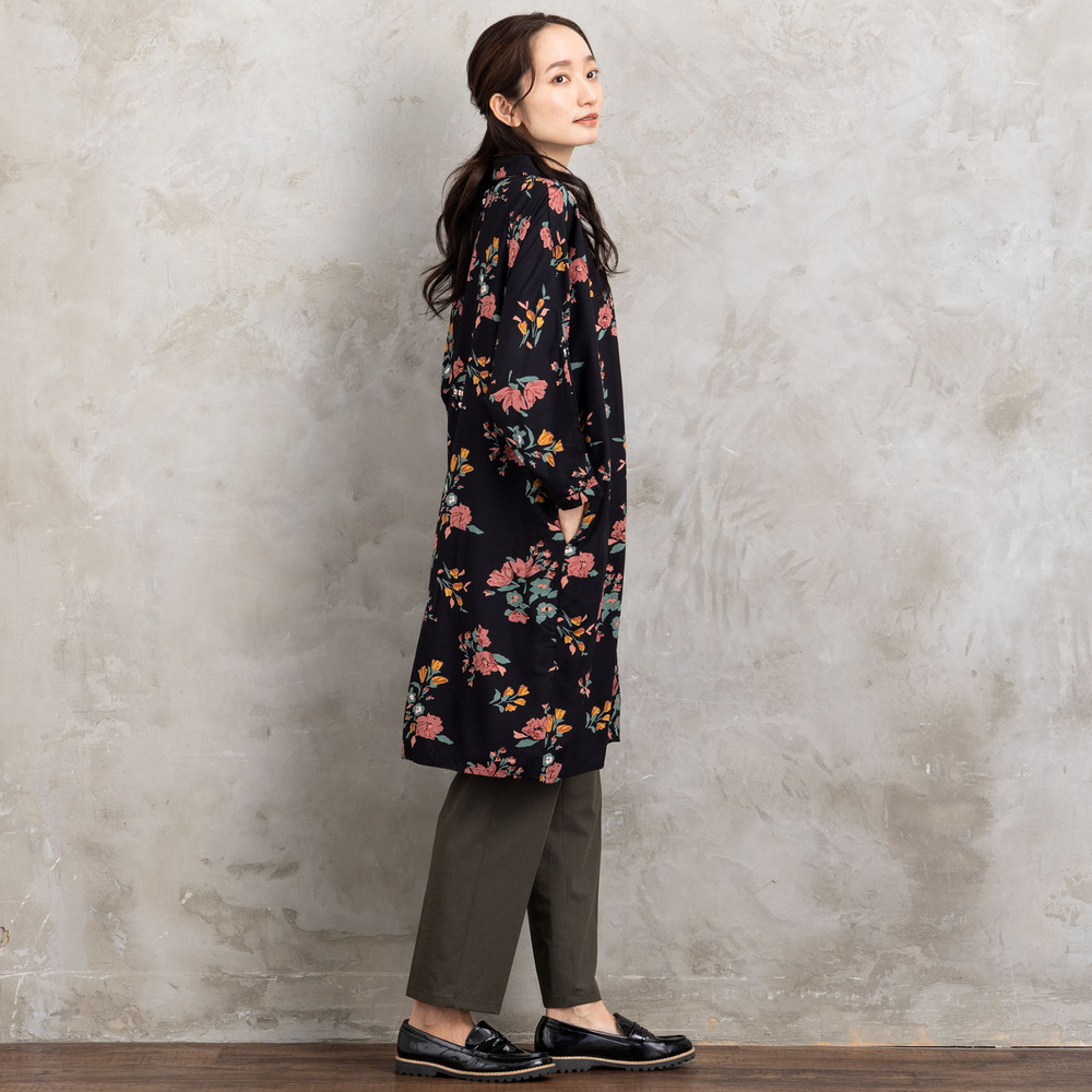 21号(6L~) INDESIGN フラワーブーケプリントシャツチュニック7