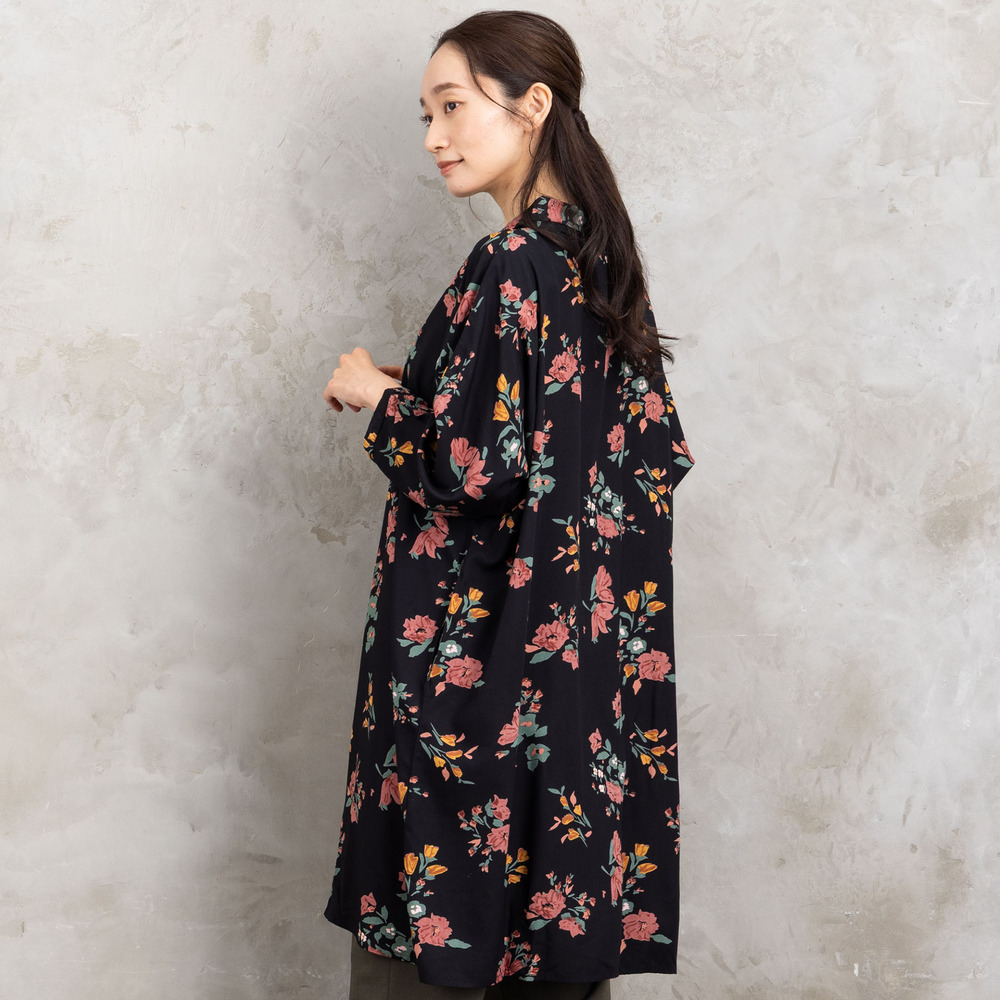 21号(6L~) INDESIGN フラワーブーケプリントシャツチュニック8