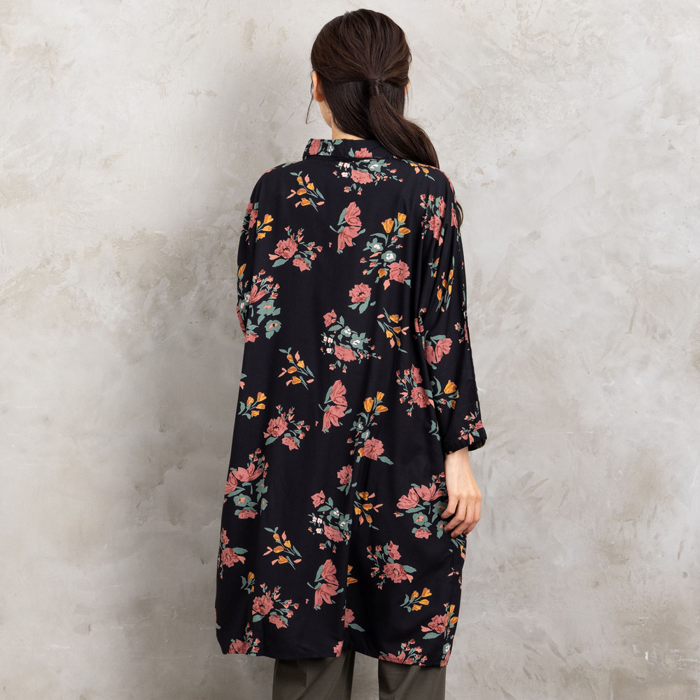 21号(6L~) INDESIGN フラワーブーケプリントシャツチュニック9