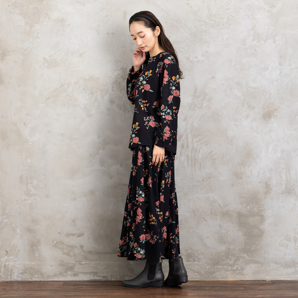 21号(6L~) INDESIGN フラワーブーケプリントブラウス6