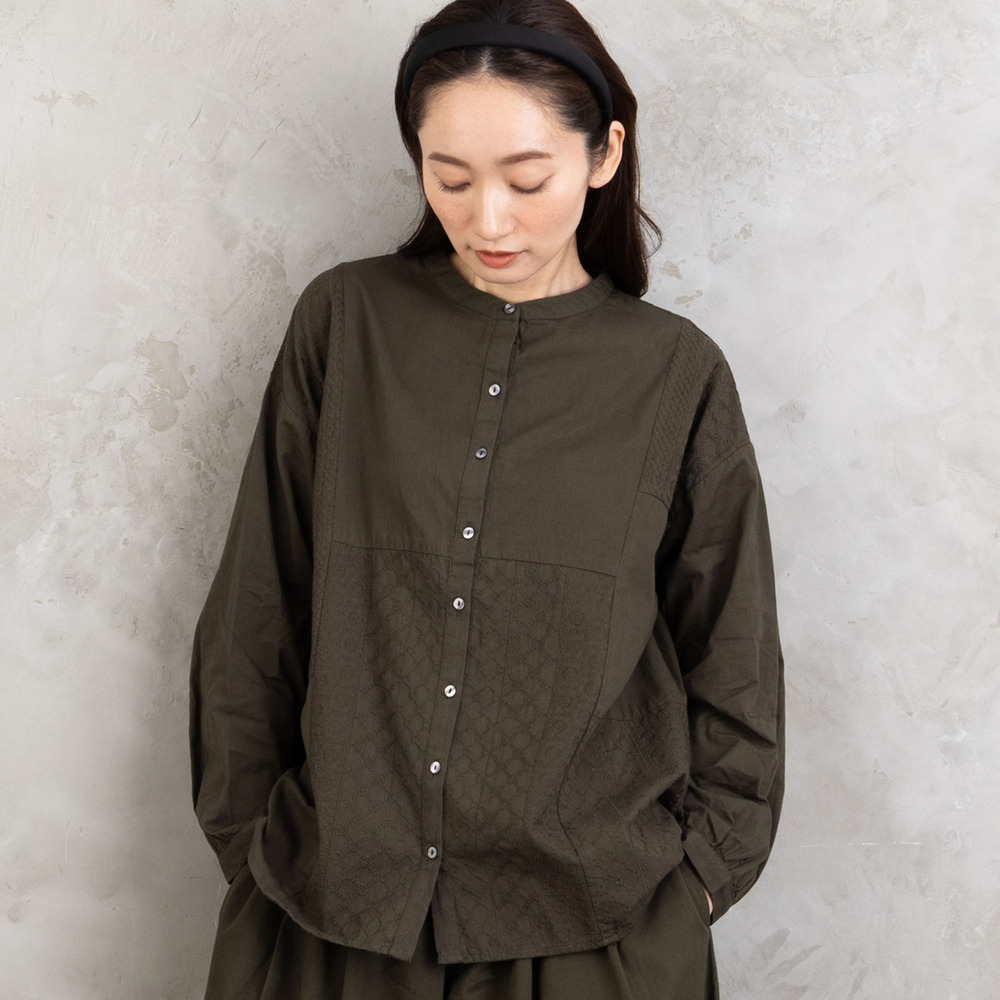 21号(6L～) INDESIGN レースパッチワークブラウス