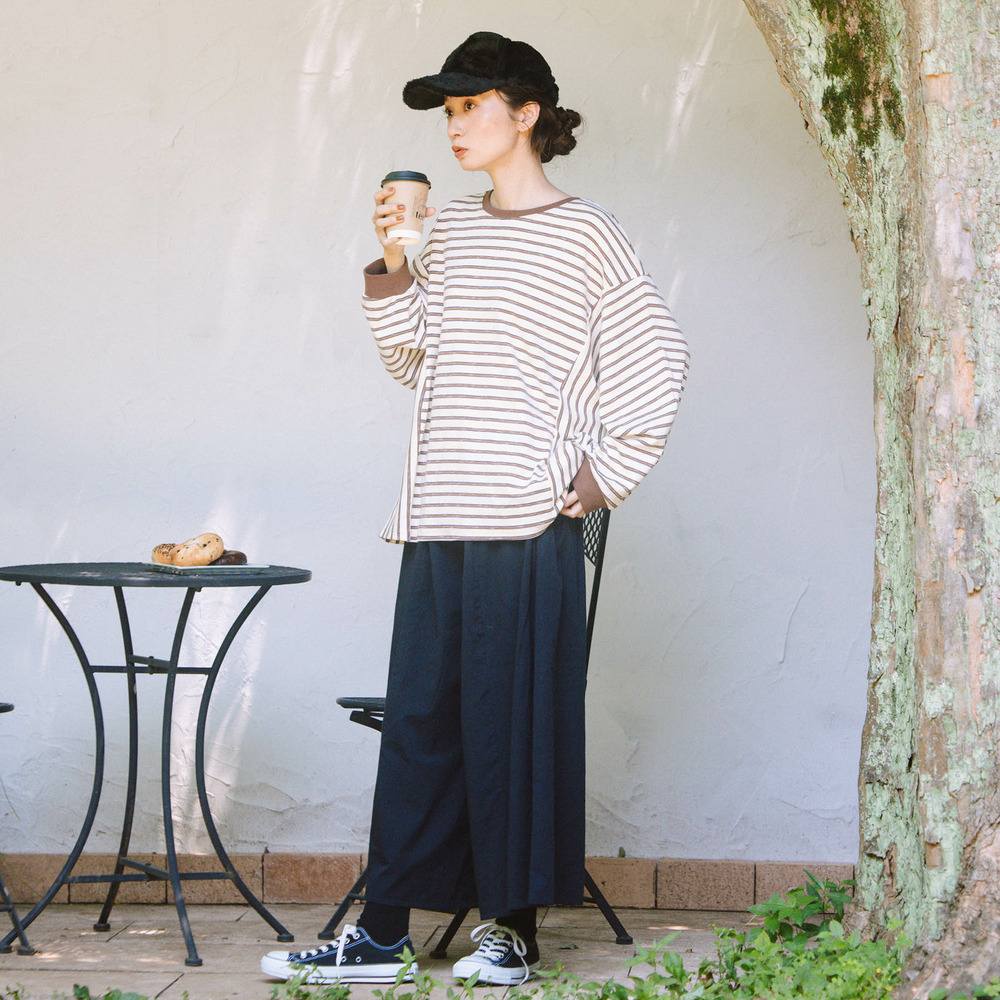 21号(6L~) INDESIGN コットンツイルワイドパンツ6