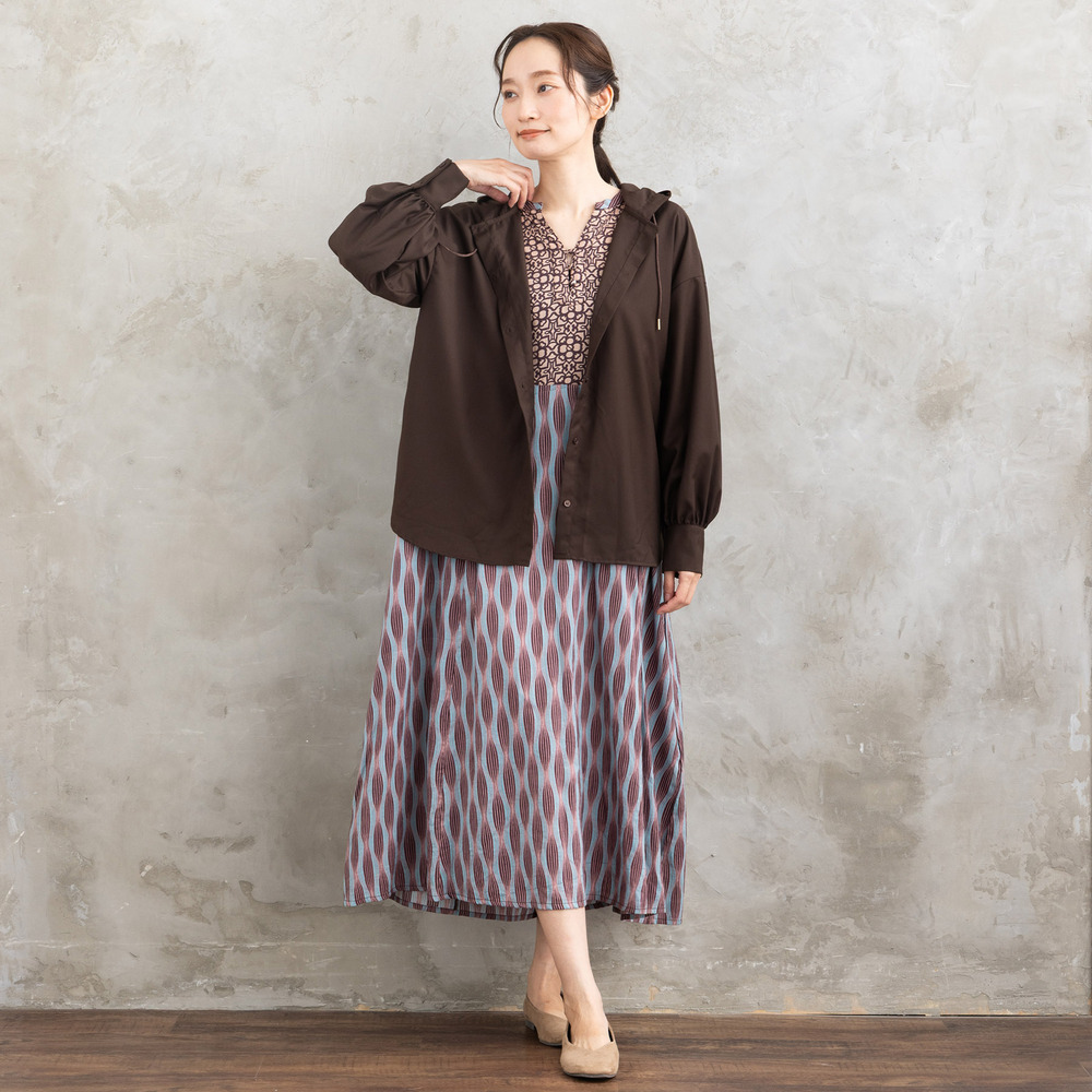 21号(6L~) FONTLAB ウールライクフーディーブルゾン6