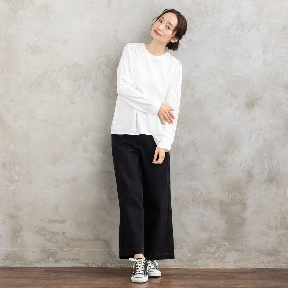 21号(6L~) FONTLAB 布帛コンビ配色ステッチカットソー12