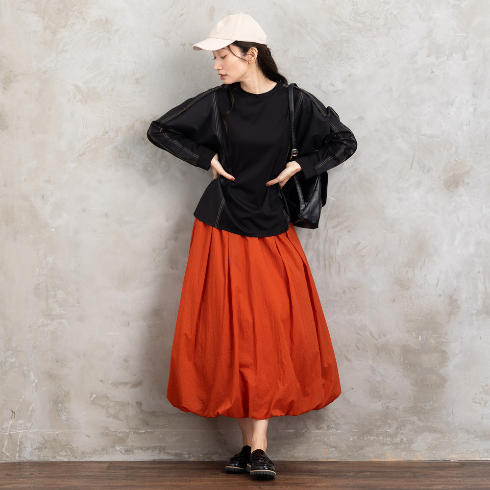 21号(6L~) FONTLAB 布帛コンビ配色ステッチカットソー5