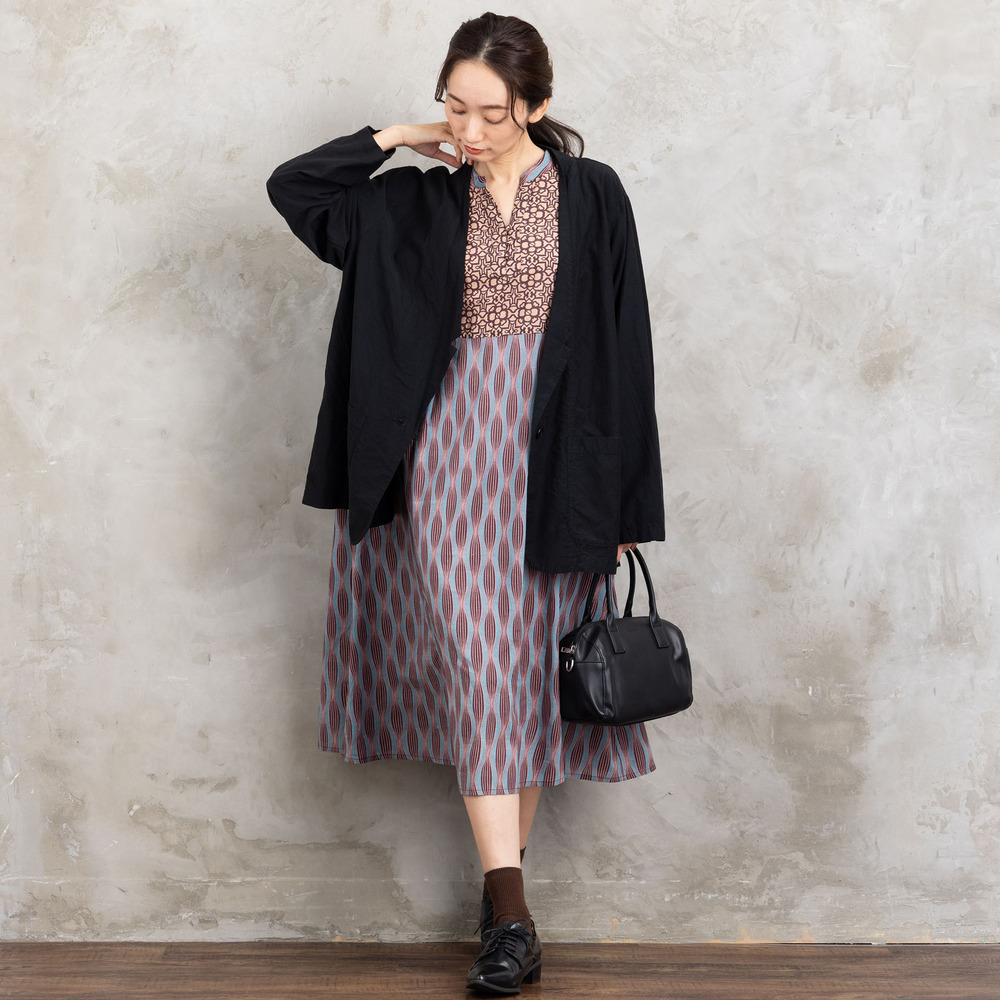 21号(6L~) INDESIGN MIXプリントスキッパーワンピース17