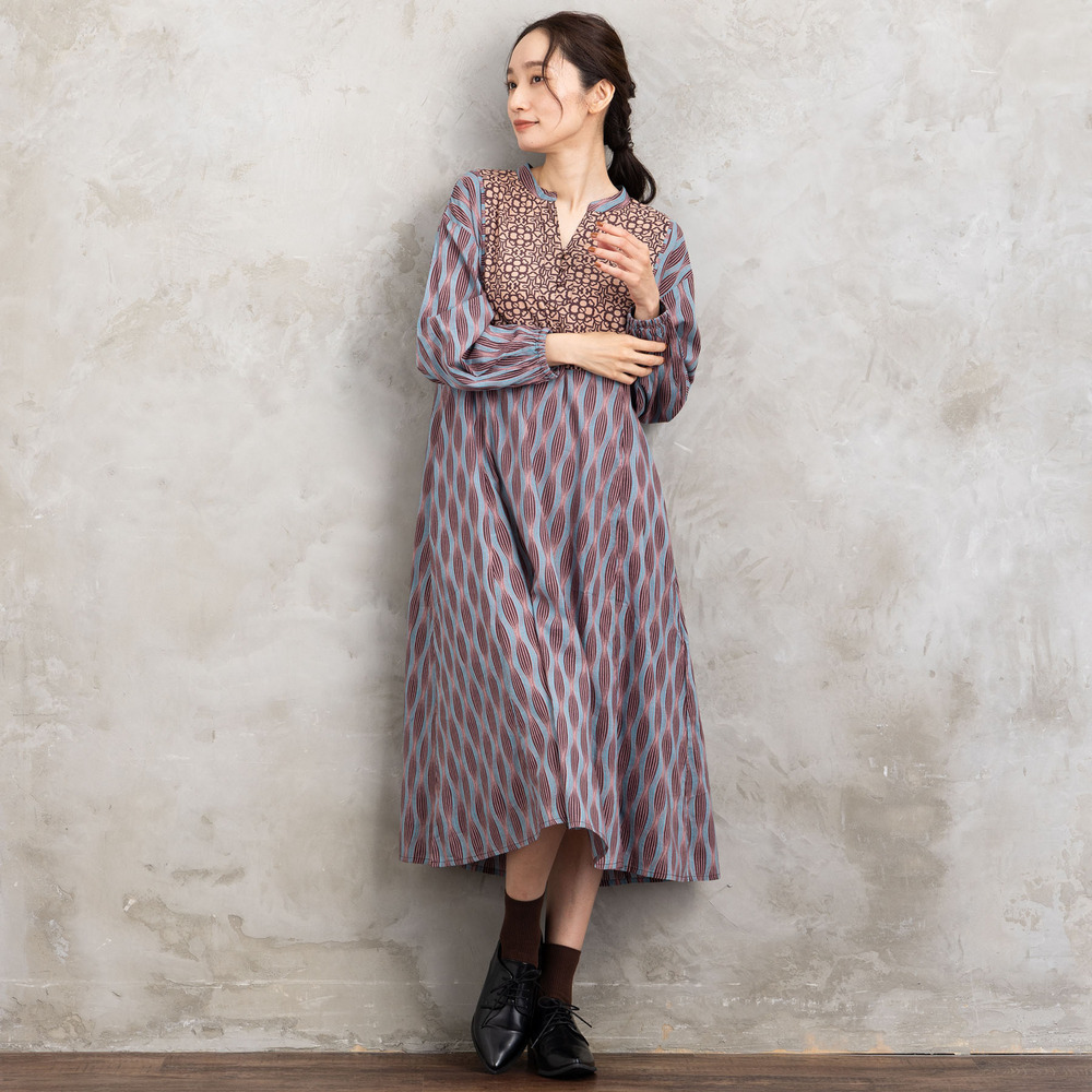 21号(6L~) INDESIGN MIXプリントスキッパーワンピース18