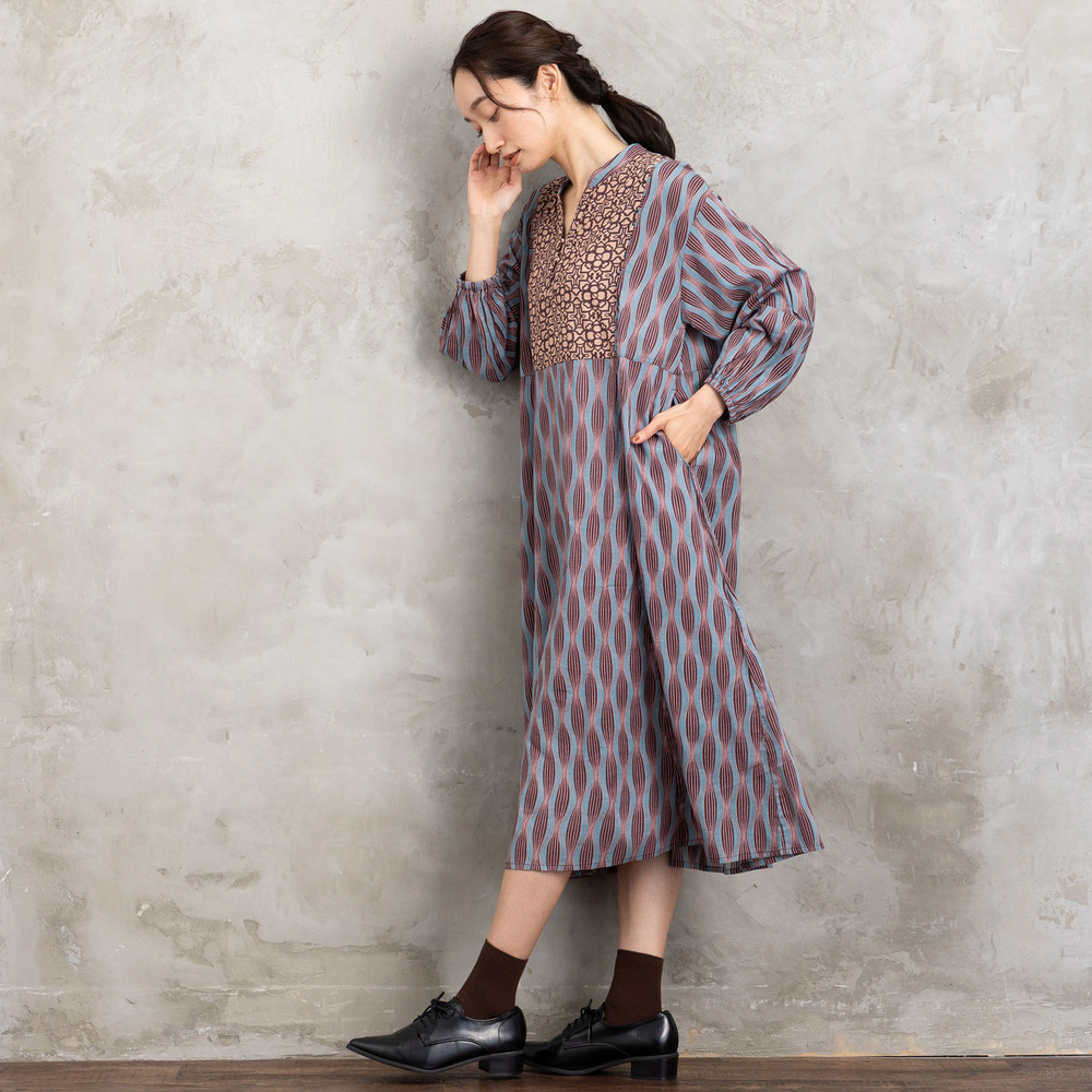 21号(6L~) INDESIGN MIXプリントスキッパーワンピース19