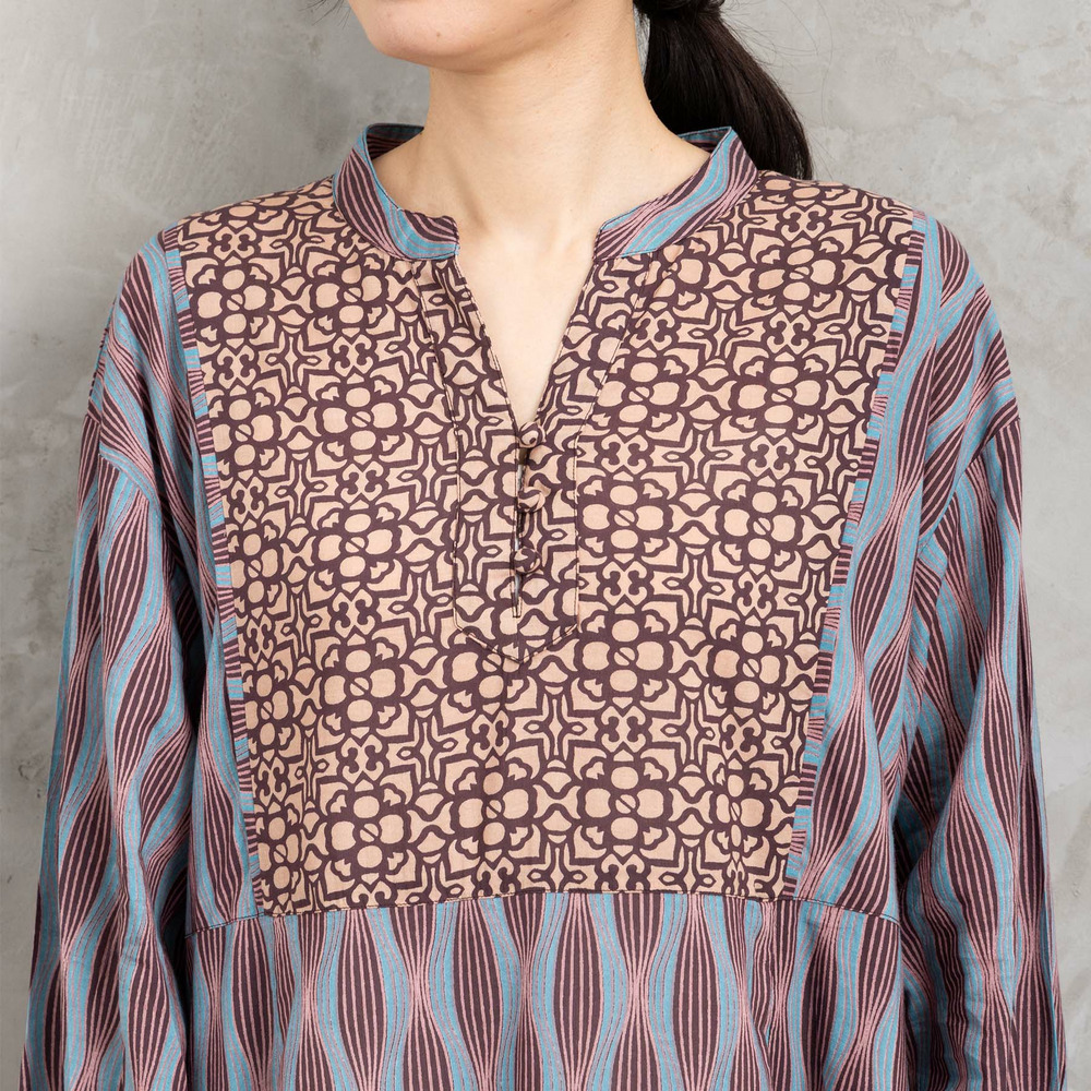 21号(6L~) INDESIGN MIXプリントスキッパーワンピース22