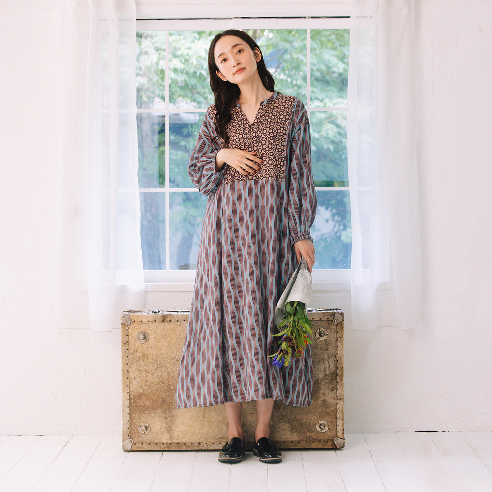 21号(6L~) INDESIGN MIXプリントスキッパーワンピース7