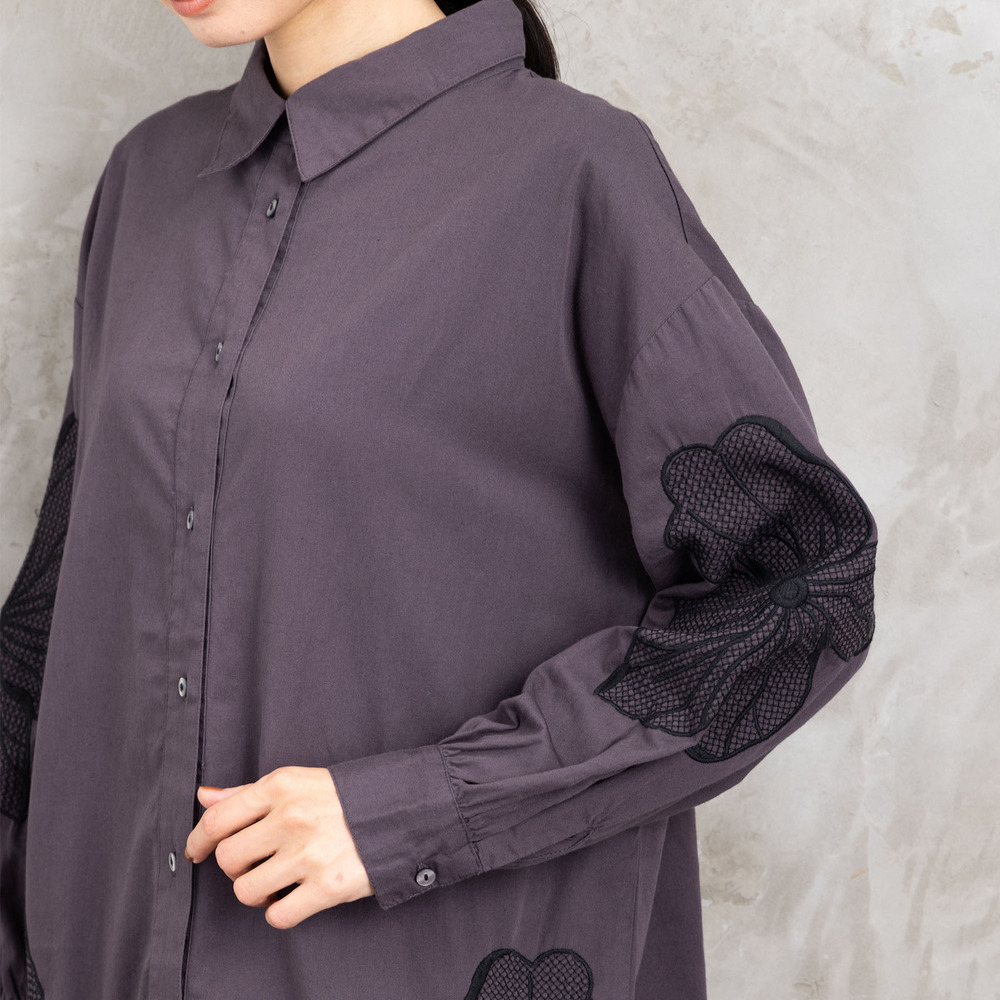 21号(6L~) INDESIGN フラワーエンブロイダリーシャツチュニック14