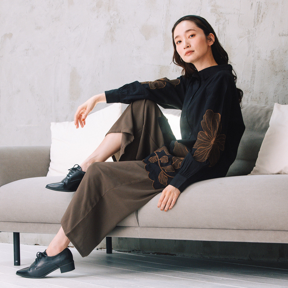 21号(6L~) INDESIGN フラワーエンブロイダリーシャツチュニック5