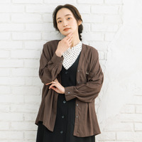 21号(6L～) FONTLAB 気流染めワンポイントロゴゆるシャツ