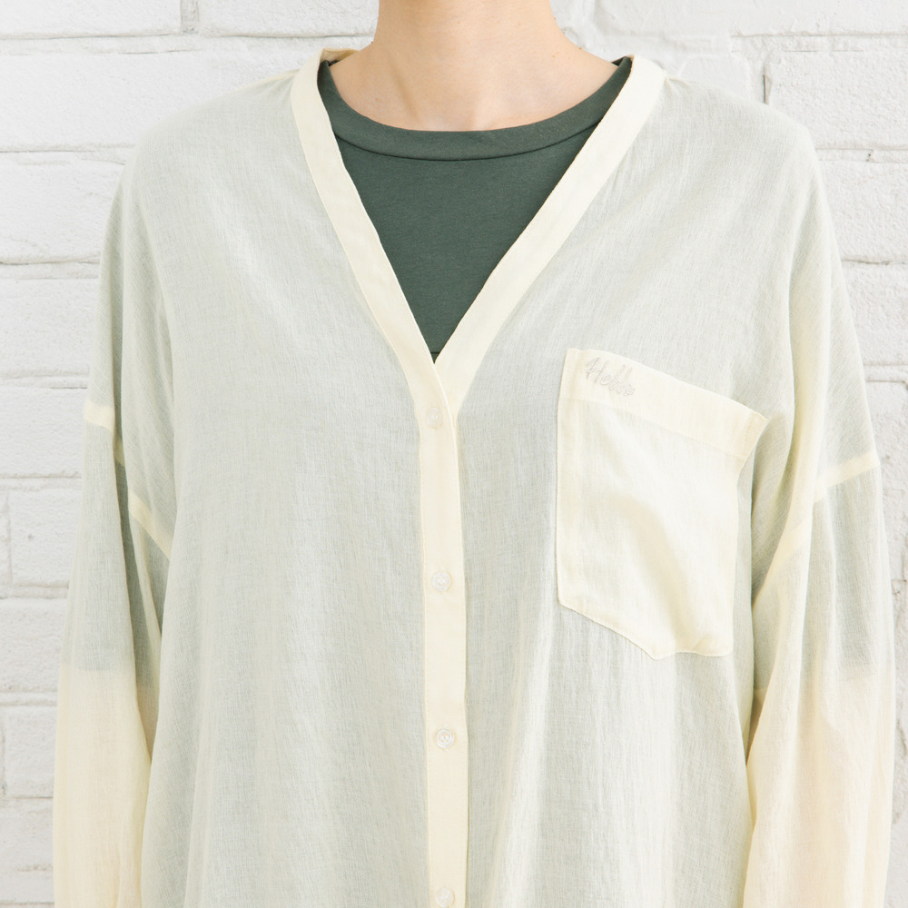 21号(6L~) FONTLAB 気流染めワンポイントロゴゆるシャツ10