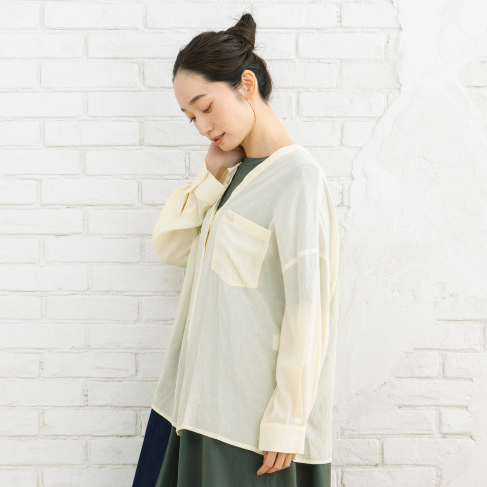 21号(6L~) FONTLAB 気流染めワンポイントロゴゆるシャツ11