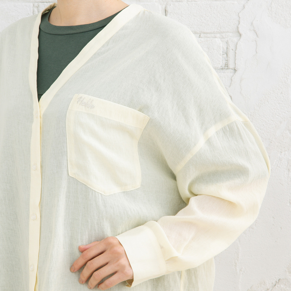 21号(6L~) FONTLAB 気流染めワンポイントロゴゆるシャツ13