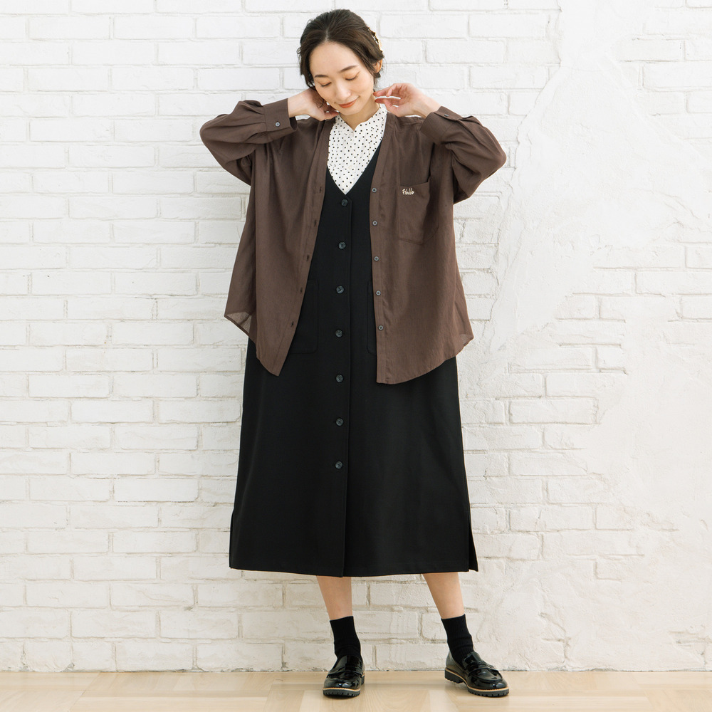 21号(6L~) FONTLAB 気流染めワンポイントロゴゆるシャツ3