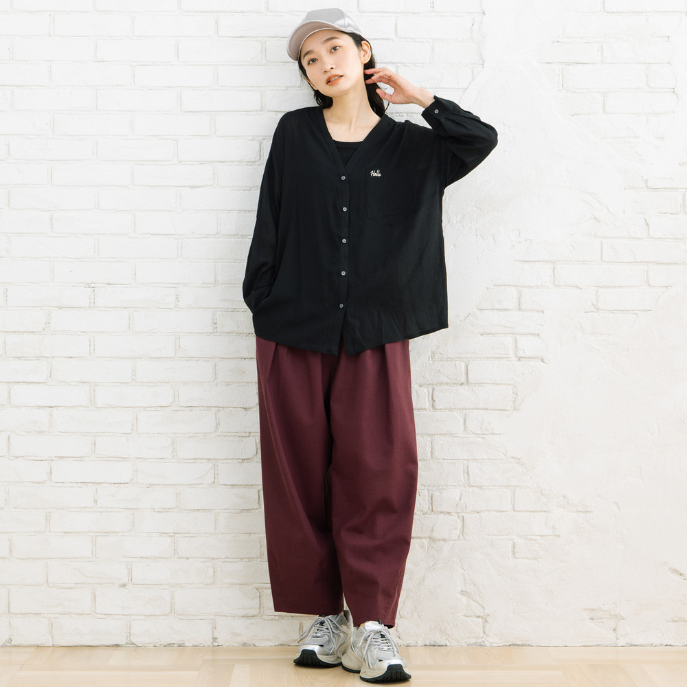 21号(6L~) FONTLAB 気流染めワンポイントロゴゆるシャツ4