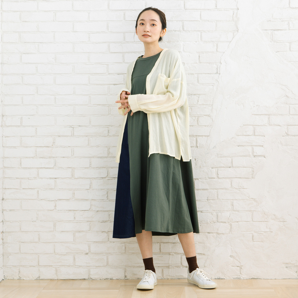 21号(6L~) FONTLAB 気流染めワンポイントロゴゆるシャツ7