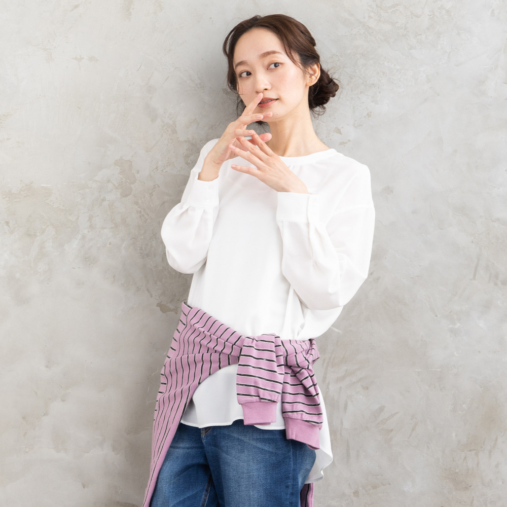 21号(6L～) FONTLAB 2WAYジョーゼットロングブラウス