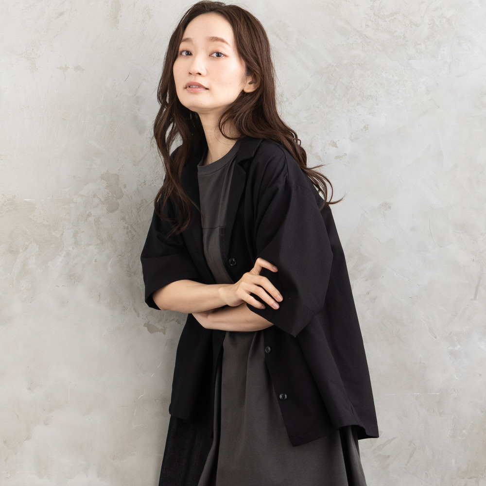 21号(6L~) FONTLAB リネンブレンドハーフスリーブジャケット1