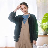 21号(6L～) FONTLAB フラワージャガードシアーブルゾン